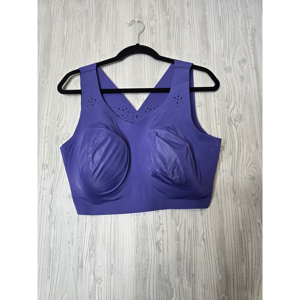 Evelyn & Bobbie Jewel Cut Defy Bra Womens 3XL Purple Wireless Seamless